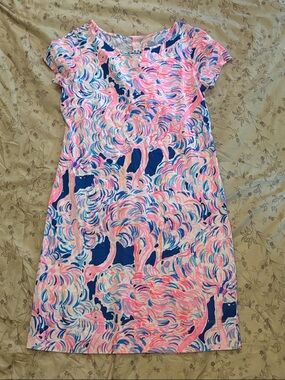Lilly Pulitzer Marlowe Dress in Pelican Pink Head In The Sand Flamingo Print